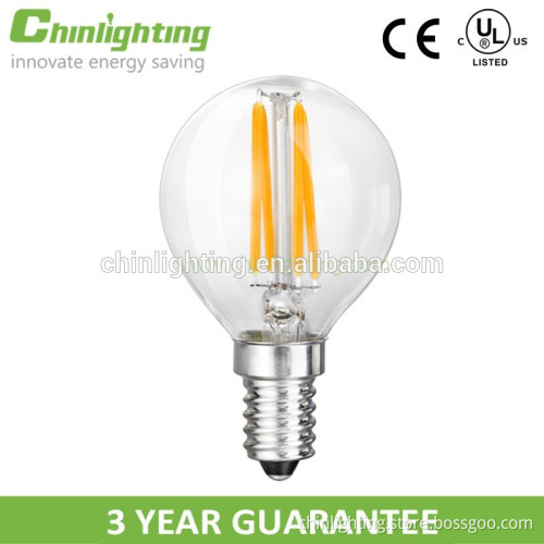 High lumen g45 filament bulb 2700k 2200k warm white clear led filament christmas light